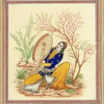 Akefeh von Koerber : Danseuse avec tambourin, miniature persane