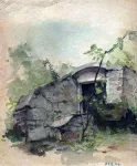 z003 aquarell bunker in wien 1944